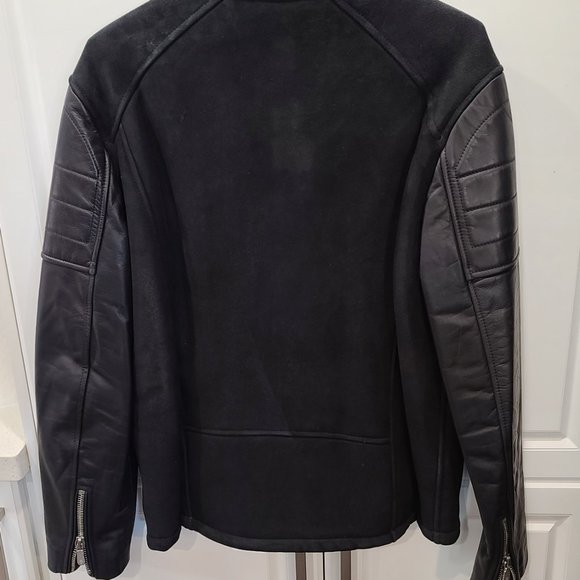 Eleventy Platinum Special Collection Lambskin/Shearling Zipped Bike… - Picture 5 of 9